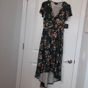 Irene Faux Wrap Brushed Knit Maxi Dress